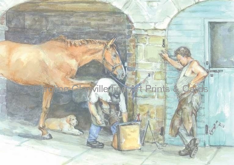 The farrier, painting by Caroline Glanville